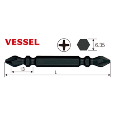 サキスボビット(ハイパワー刃先)　(+)2×全長150mm　タッピング　ドリルネジ用　六角軸6.35×13　10本入