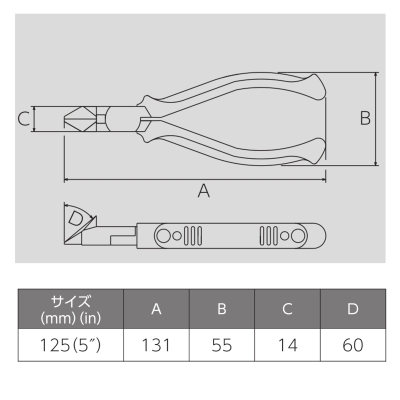 斜ニッパ（ｴﾗｽﾄﾏｶﾊﾞｰ付）