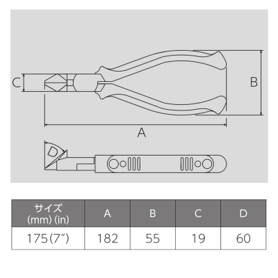 斜ニッパ（ｴﾗｽﾄﾏｶﾊﾞｰ付）