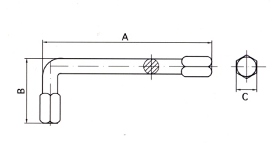 防爆六角棒レンチ　対辺10mm