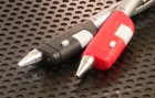ノック式鉛筆ライト付（シャープ式）　2.0mm　本体　鉛筆削り付　黒・赤色選択