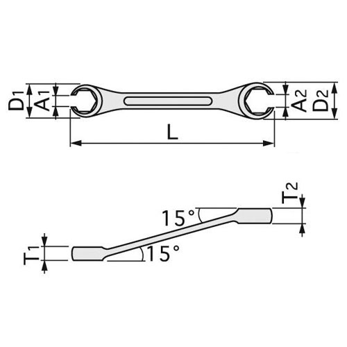 TONE フレアナットレンチ(15°) 12×14mm M26-1214|工具、大工道具、塗装