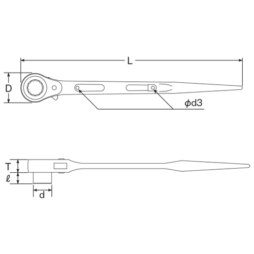 TOP/トップ工業 片口ラチェットレンチ(シノ付) 41mm RM-41|工具、大工