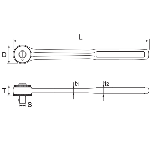 TOP/トップ工業 ラチェットハンドル(差込角12.7mm) RH-4|工具、大工