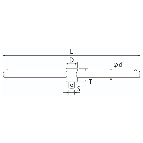 TOP/トップ工業 スライディングTハンドル(差込角19.0mm) ST-6|工具