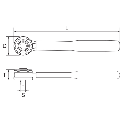 TOP/トップ工業 絶縁ラチェットハンドル 差込角9.5mm RH-3ZR|工具